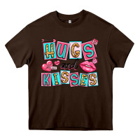 Chocolate Brown hugs and kisses Heavy Core Tee - LillyAllenDesigns