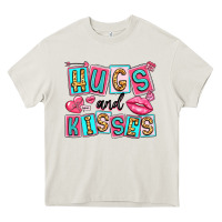Cream hugs and kisses Heavy Core Tee - LillyAllenDesigns