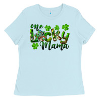 Baby Blue st. patrick's day one lucky mama Ladies Tee - RanaPortraitStore