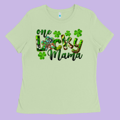 St. Patrick's Day One Lucky Mama Ladies Tee Designed By Ranaportraitstore