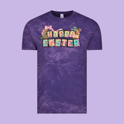 Happy Easter Plate Letters Easter Day Vintage Tee Designed By Howdyjamesfarm