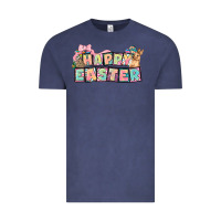 Vintage Denim Happy Easter plate letters Easter Day Vintage Tee - HowdyJamesFarm