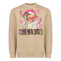 Pink Believe Santa Christmas Heavyweight Sweatshirt | Teevron