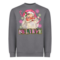 Storm Pink Believe Santa Christmas Heavyweight Sweatshirt - FaDigitalArtStudio