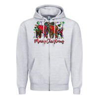 Heather Grey merry Christmas teeth Zipper Hoodie - CowhideDigitalArt
