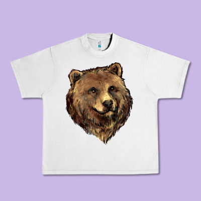 Grizzly Bear Head Urban Heavy Tee Designed By Howdyjamesfarm