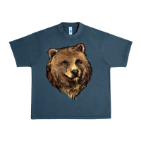 Midnight Navy Grizzly Bear Head Urban Heavy Tee - HowdyJamesFarm