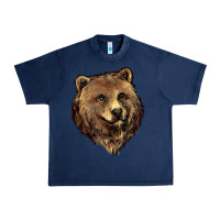 Navy Grizzly Bear Head Urban Heavy Tee - HowdyJamesFarm