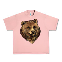 Salmon Grizzly Bear Head Urban Heavy Tee - HowdyJamesFarm