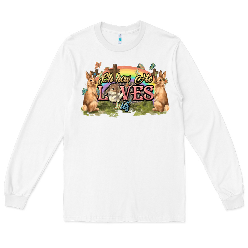 Oh How He Loves Us Cross Easter Day Long Sleeve Tee by HowdyJamesFarm | Teevron