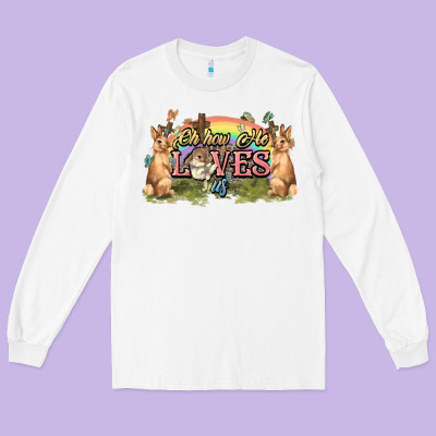 Oh How He Loves Us Cross Easter Day Long Sleeve Tee Designed By Howdyjamesfarm