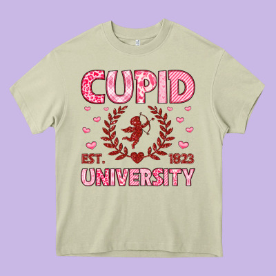 Cupid University Heavy Core Tee Designed By Lillyallendesigns