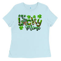 Baby Blue st. patrick's day one lucky mimi Ladies Tee - RanaPortraitStore