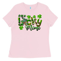 Bubblegum Pink st. patrick's day one lucky mimi Ladies Tee - RanaPortraitStore