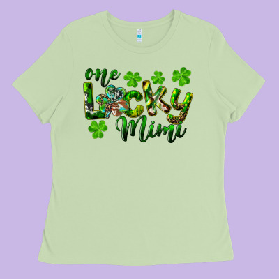 St. Patrick's Day One Lucky Mimi Ladies Tee Designed By Ranaportraitstore