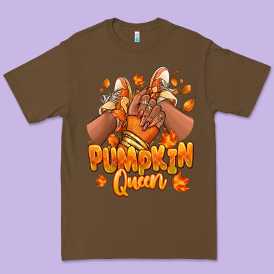 Pumpkin Queen Fall Black Girl Sneakers Premium Tee Designed By Ranaportraitstore