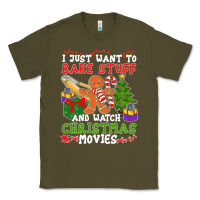 Army Green I Just Want To Bake Stuff And Watch Christmas Movies Classic Tee - minhPixels