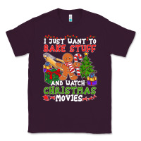 Plum I Just Want To Bake Stuff And Watch Christmas Movies Classic Tee - minhPixels