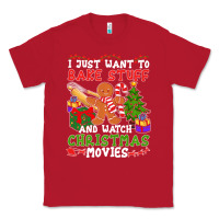 Red I Just Want To Bake Stuff And Watch Christmas Movies Classic Tee - minhPixels