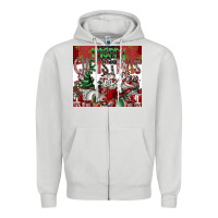 Dove Grey merry Christmas Zipper Hoodie - CowhideDigitalArt