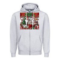 Heather Grey merry Christmas Zipper Hoodie - CowhideDigitalArt