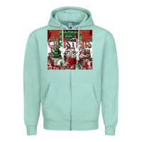 Seafoam merry Christmas Zipper Hoodie - CowhideDigitalArt
