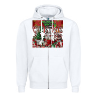 White merry Christmas Zipper Hoodie - CowhideDigitalArt