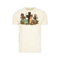 Western Rabbit Bunny With Crosses Easter Day Vintage Tee | Teevron