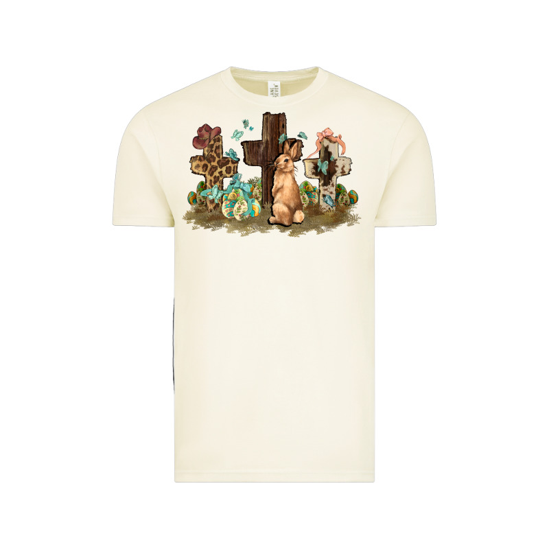 Western Rabbit Bunny With Crosses Easter Day Vintage Tee by HowdyJamesFarm | Teevron