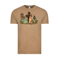 Vintage Coffee Western rabbit bunny with crosses Easter Day Vintage Tee - HowdyJamesFarm