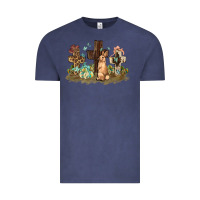 Vintage Denim Western rabbit bunny with crosses Easter Day Vintage Tee - HowdyJamesFarm
