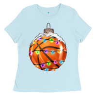 Baby Blue Christmas Basketball Ladies Tee - RanaPortraitStore