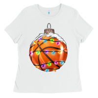 White Christmas Basketball Ladies Tee - RanaPortraitStore