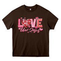 Chocolate Brown love like jesus la Heavy Core Tee - LillyAllenDesigns