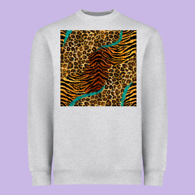 Safari Animals Turquoise Glitter Seamless Pattern Heavyweight Sweatshirt Designed By Bundleandbundleshop