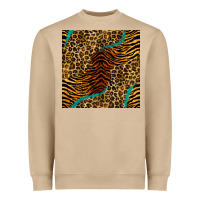 Mushroom safari animals turquoise glitter seamless pattern Heavyweight Sweatshirt - BundleAndBundleShop