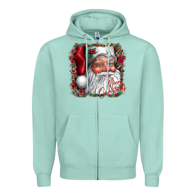 Merry Christmas Santa Zipper Hoodie by CowhideDigitalArt | Teevron