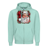 Seafoam merry Christmas santa Zipper Hoodie - CowhideDigitalArt