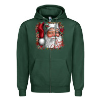 Sports Green merry Christmas santa Zipper Hoodie - CowhideDigitalArt