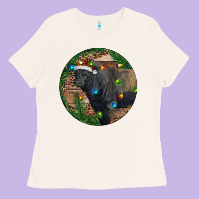 Black Angus Bull With Christmas Lights Ladies Tee Designed By Ranaportraitstore