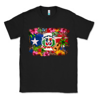 Black Dominican Republic and Puerto Rico Flag Classic Tee - texasbilliewilder