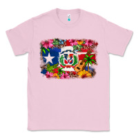 Bubblegum Pink Dominican Republic and Puerto Rico Flag Classic Tee - texasbilliewilder