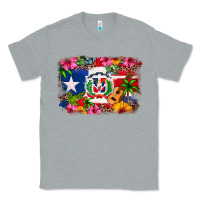 Heather Grey Dominican Republic and Puerto Rico Flag Classic Tee - texasbilliewilder