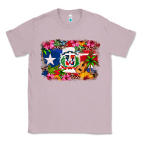 Lilac Dominican Republic and Puerto Rico Flag Classic Tee - texasbilliewilder