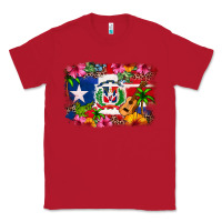 Red Dominican Republic and Puerto Rico Flag Classic Tee - texasbilliewilder