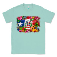 Seafoam Dominican Republic and Puerto Rico Flag Classic Tee - texasbilliewilder