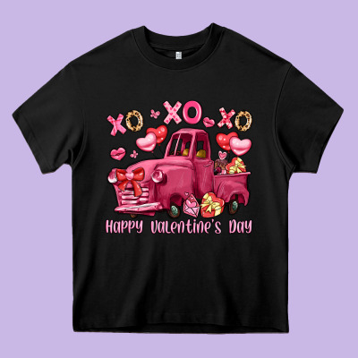 Xo Xo Xo Happy Valentine's Day Truck Heavy Core Tee Designed By Lillyallendesigns