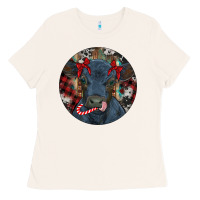 Bone Black Angus Calf Christmas Ladies Tee - RanaPortraitStore
