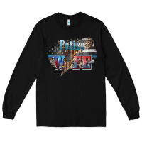 Black Police wife lightning bolt 4th of july Long Sleeve Tee - HowdyJamesFarm