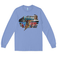 Police Wife Lightning Bolt 4th Of July Long Sleeve Tee | Teevron